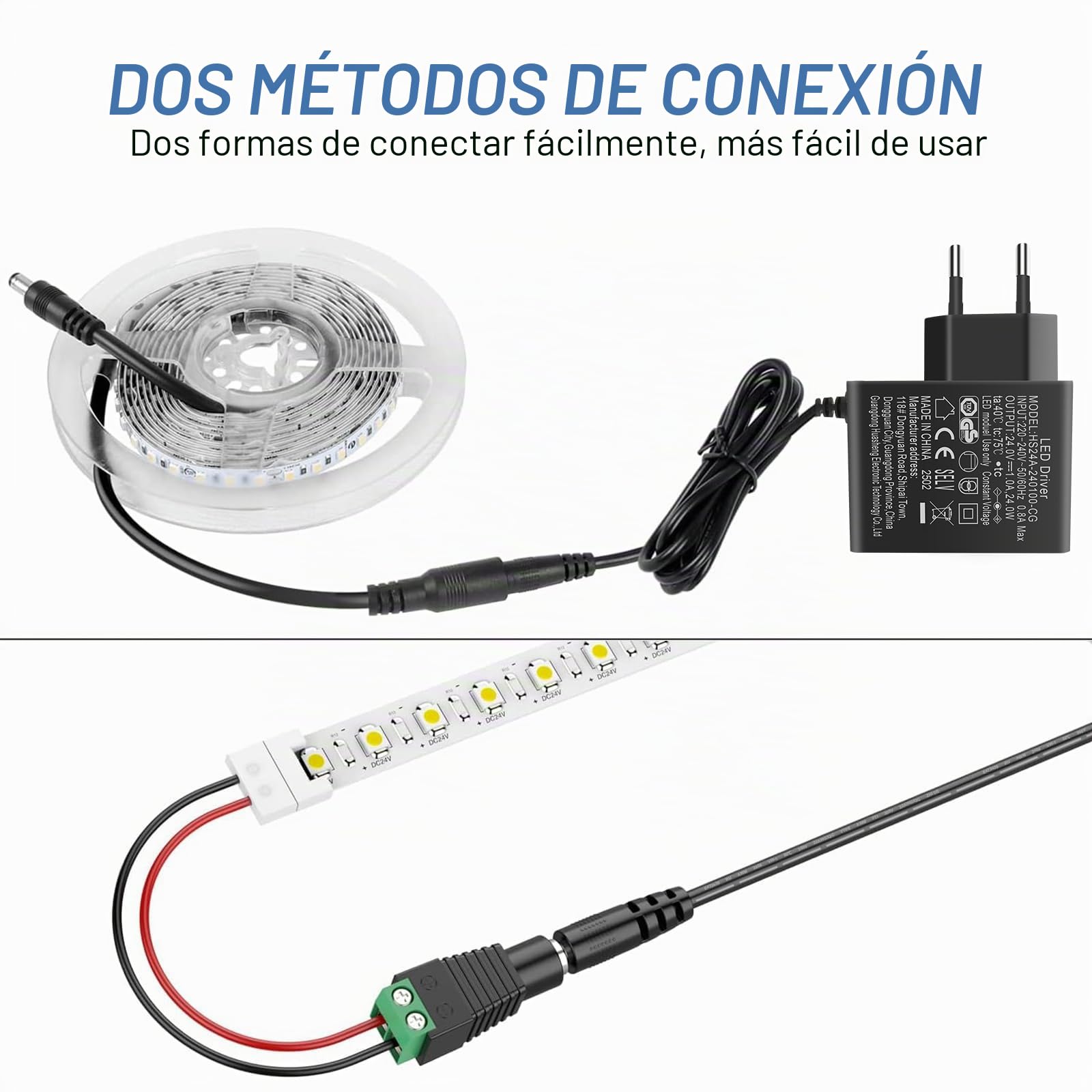 AGOTD - Bloc de alimentación universal 24 V 1 A - Adaptador CA - Entrada 220-240 V 50-60 Hz - Fuente de alimentación 24 V 1 A 124 W - Salida - Adaptador convertidor ondulador - Cargador - Adaptador AC