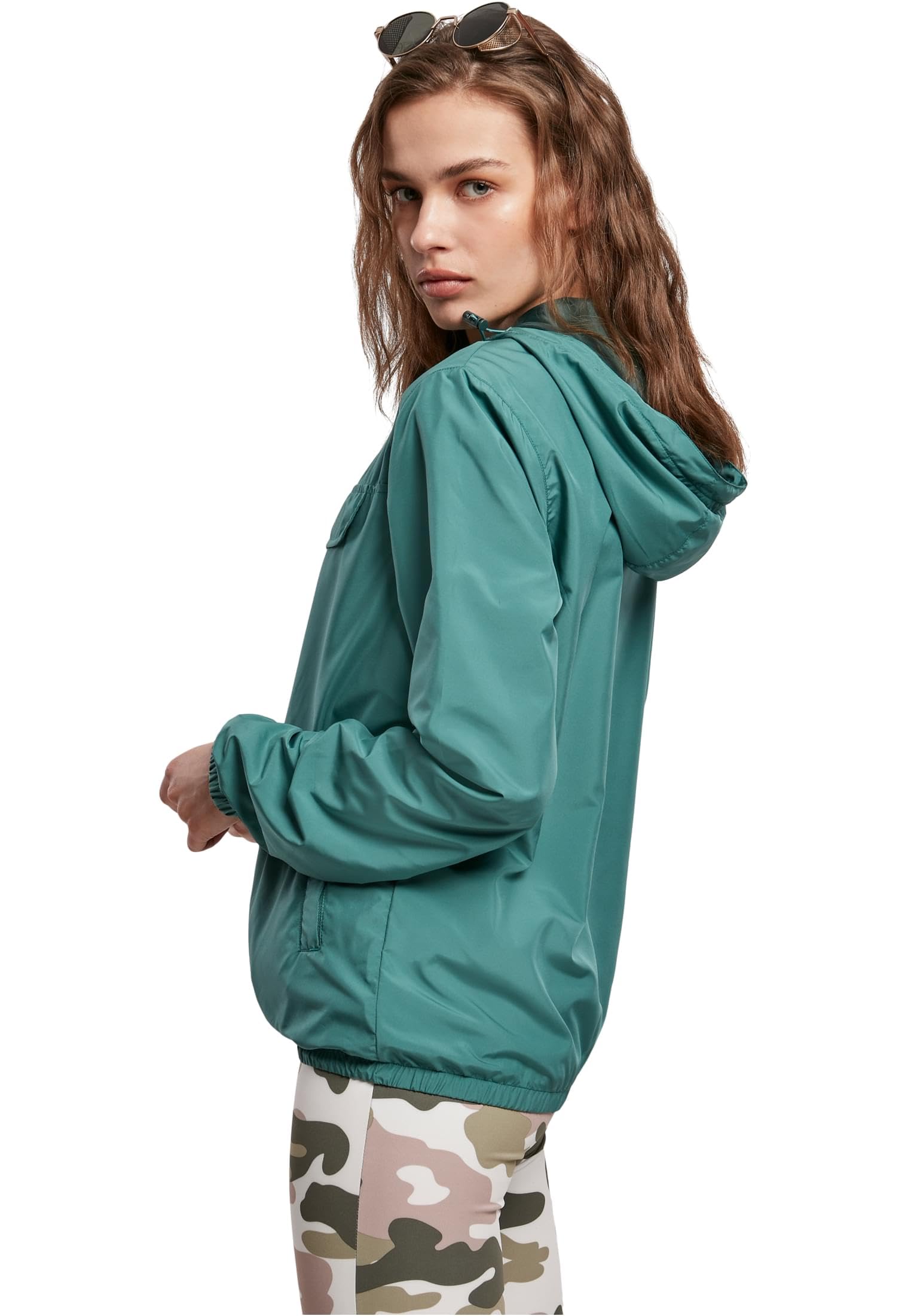 Urban Classics Damska wiatrówka z kapturem dla kobiet, damska kurtka Basic Pull Over Jacket dost?pna w ponad 10 wariantach kolorystycznych, rozmiary XS - 5XL, Paleleaf, XL