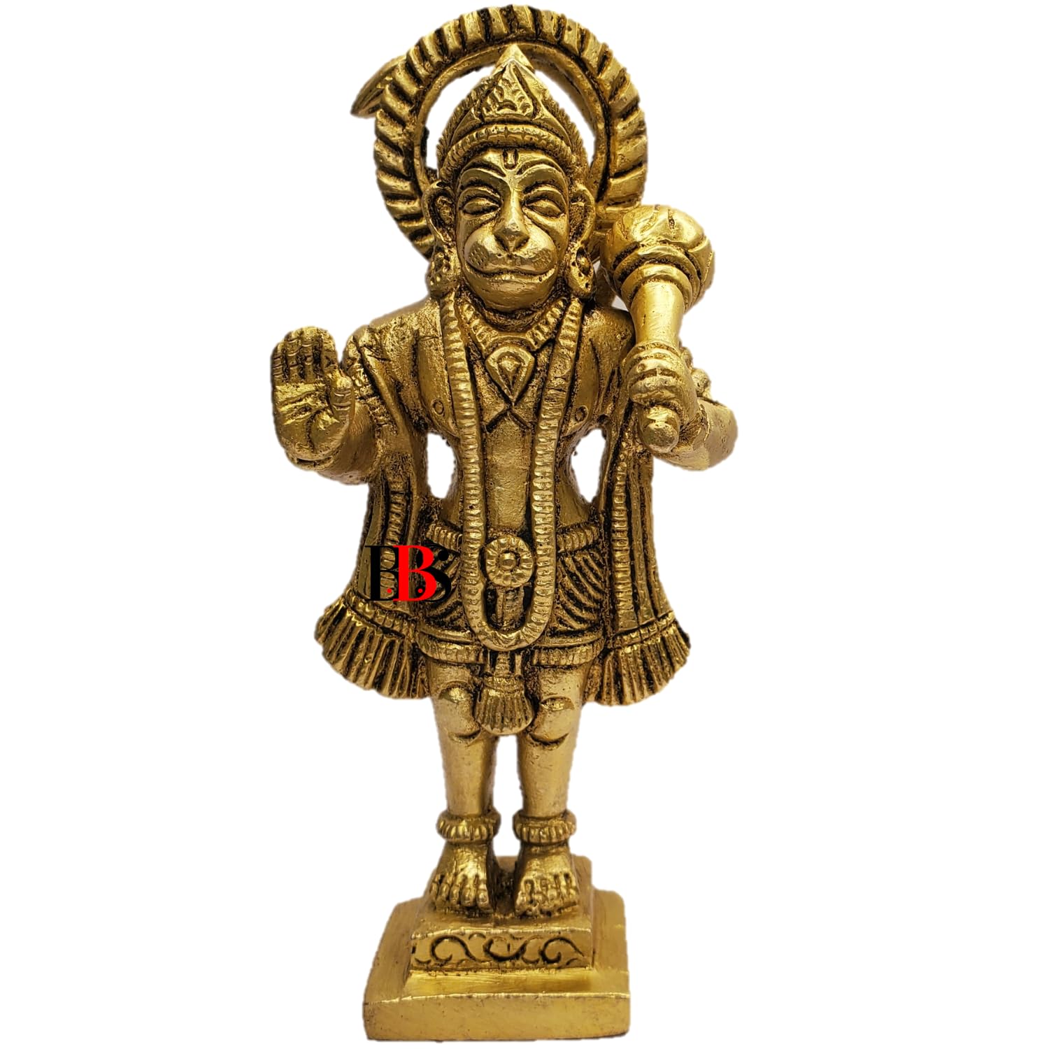 B.B.S BRASS BRAND STATUES Hanuman Ji Brass Idol, Brass Hanuman ji Murti, Hanuman ji Small Size, Hanuman ji Pooja Brass, Hanuman ji Home Decoration