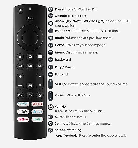 Miniatura 3 de Control remoto universal para todos los televisores inteligentes Toshiba y televisores inteligentes Insignia con 6 botones de acceso directo, no