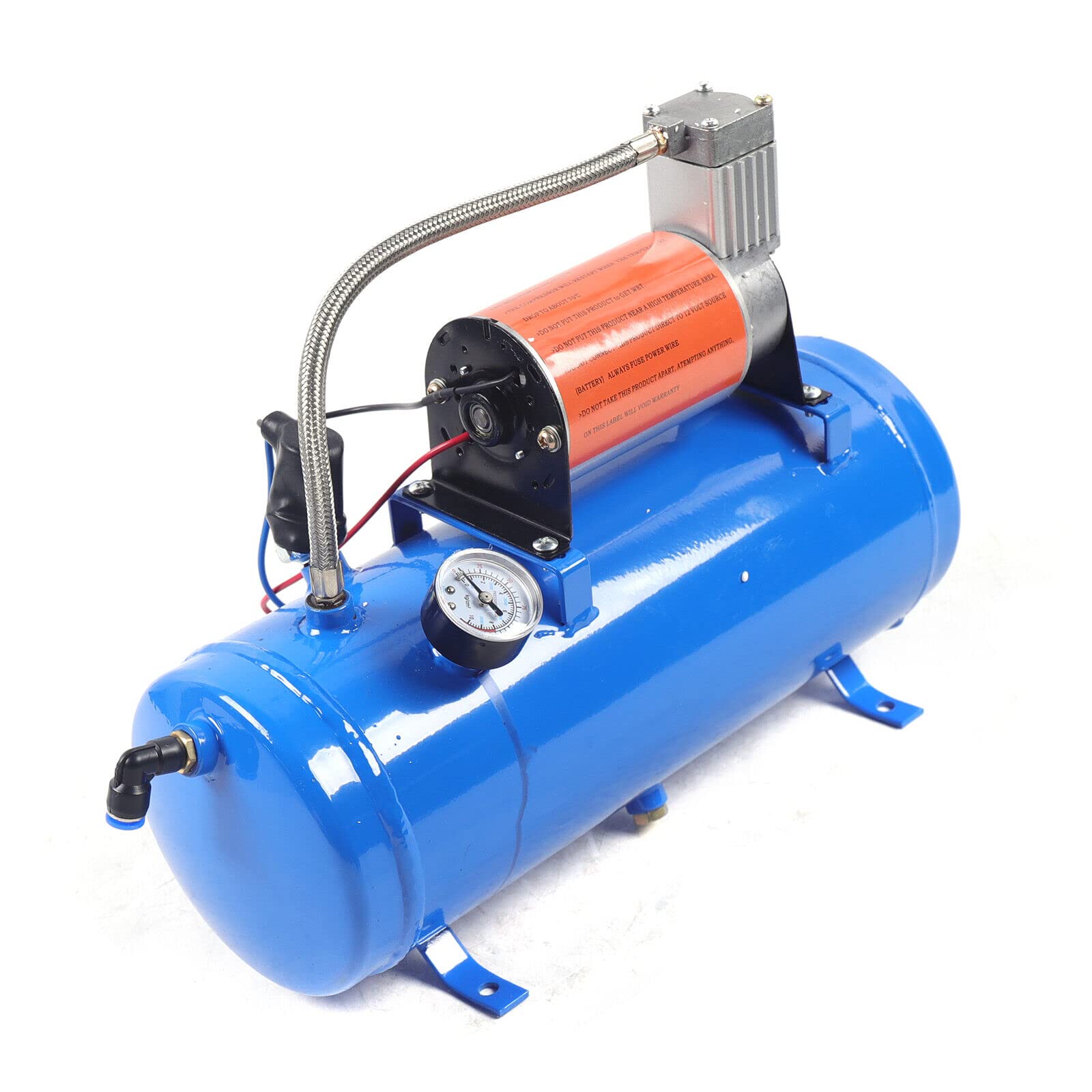 Air Horn Kit 6 litri con compressore d'aria 150 PSI 12 V 6L compressore d'aria Compressore & 4 trombe. 6L serbatoio fuir pneumatici di veicoli, motori auto e biciclette; palline, giocattoli e barche