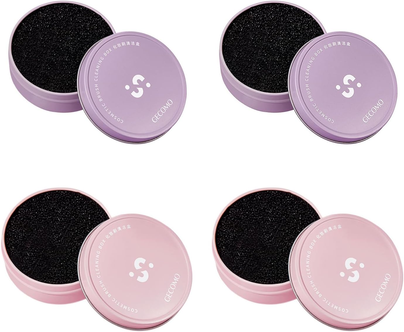 4 Pack Makeup Brush Cleaner Dry Sponge to Remove Eyeshadow Blush Powder Brush Color Change Clean Quickily and Easily Portable for Home or Travel Makeup