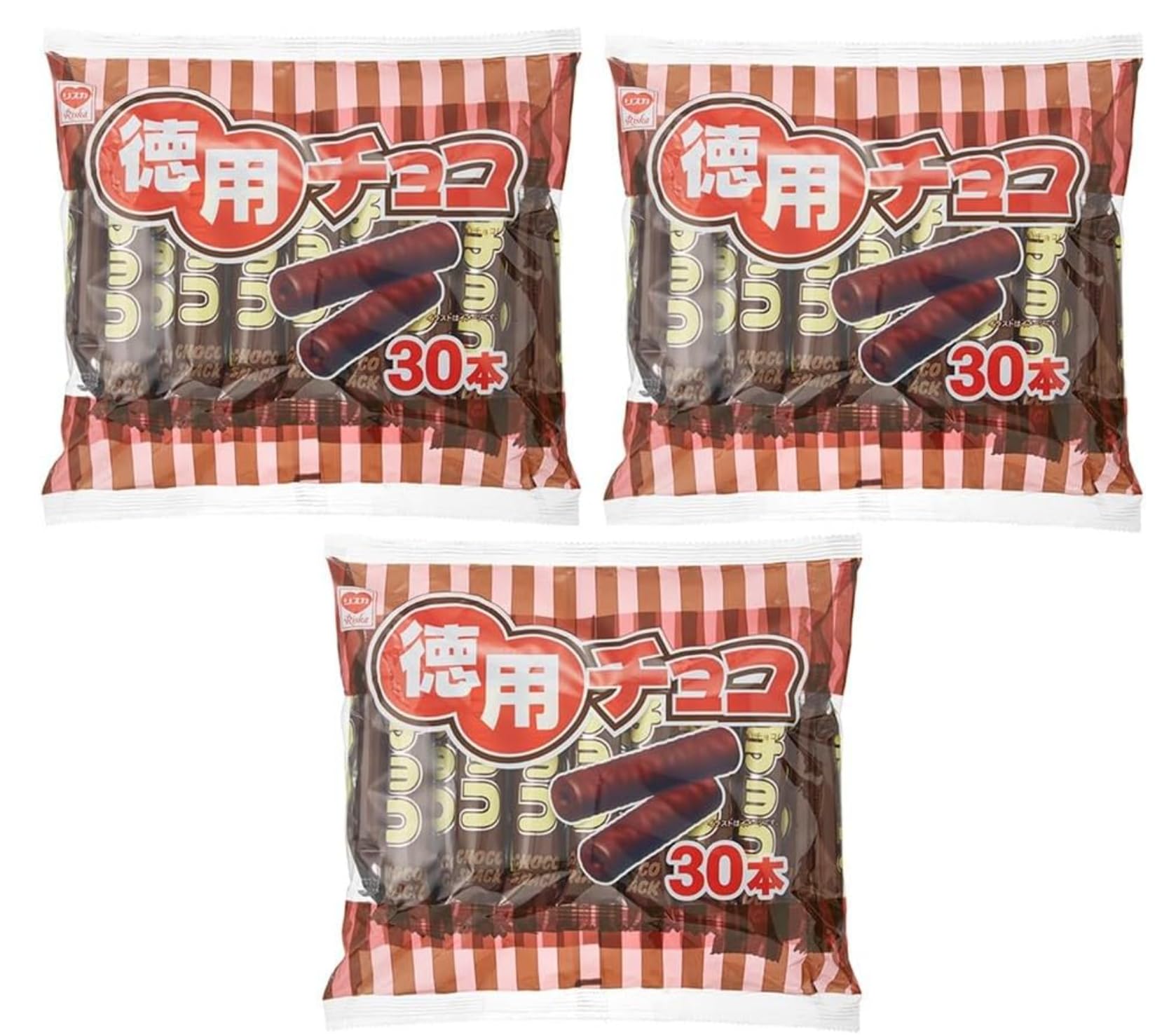 徳用チョコ150本セット。 Amazon | 【まとめ買い】リスカ 徳用チョコ棒 90本で1単位 【wyo