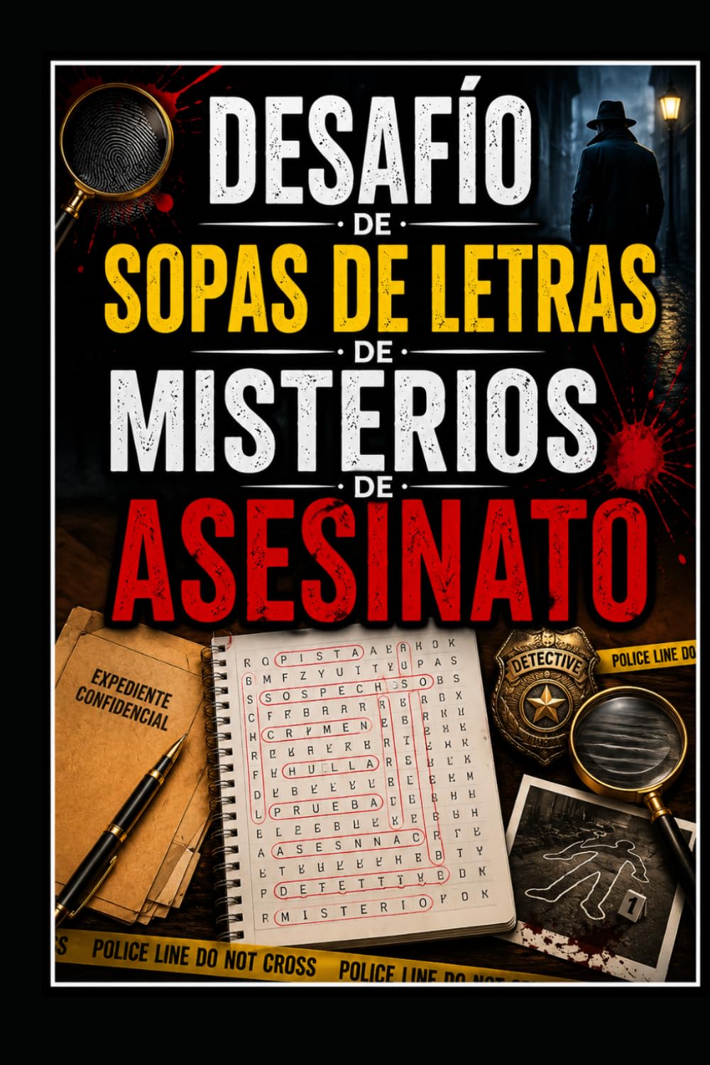Desafío de Sopas de Letras de Misterios de Asesinato: Más de 100 Sopas de Letras Inspiradas en Detectives, Casos, Pistas y Misterios por Resolver