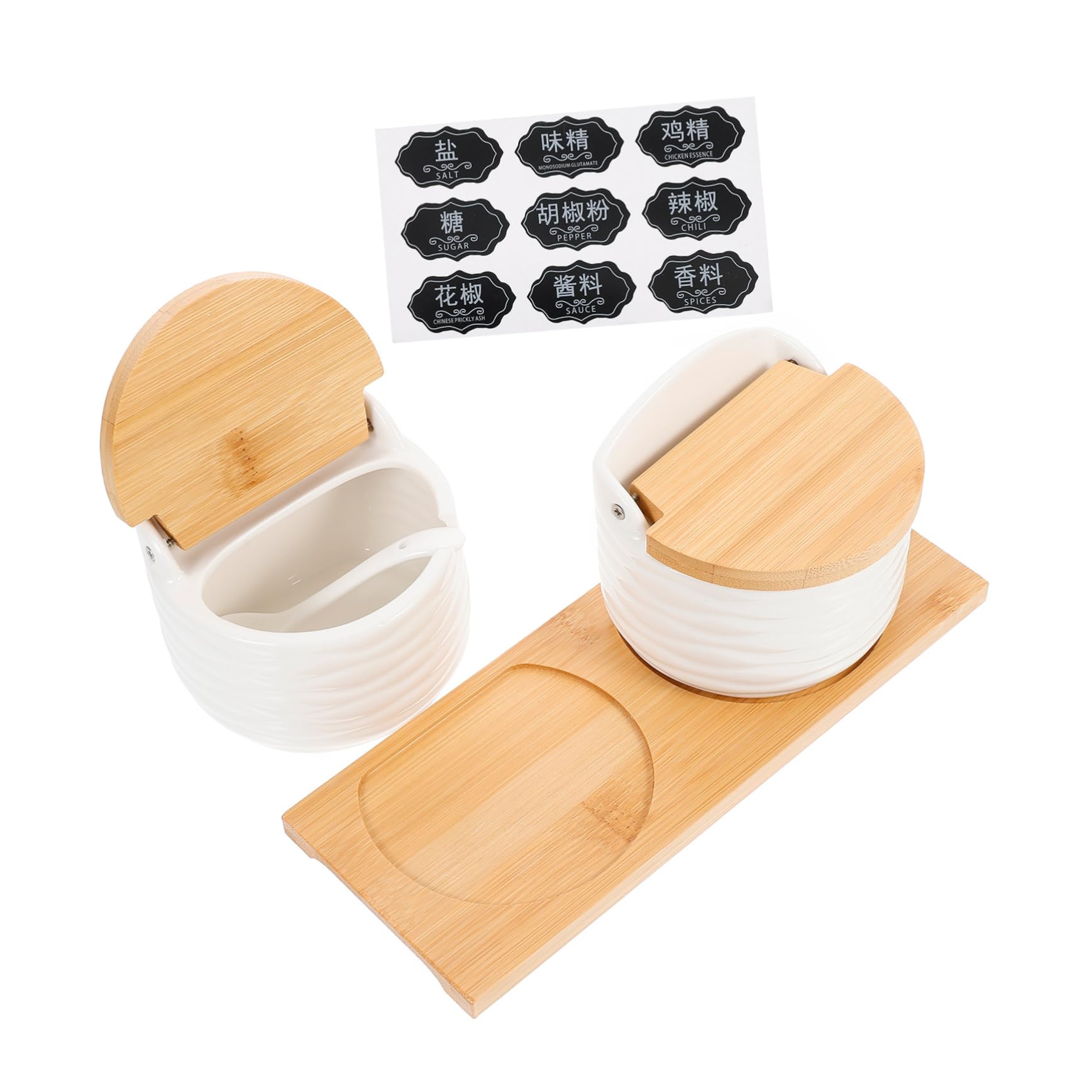 OUNONA 1 Set Ceramic Condiment Container Seasoning Storage Box with Lids Capacity Spice Jars for Home Kitchen Fine Workmanship and Easy to Clean Design