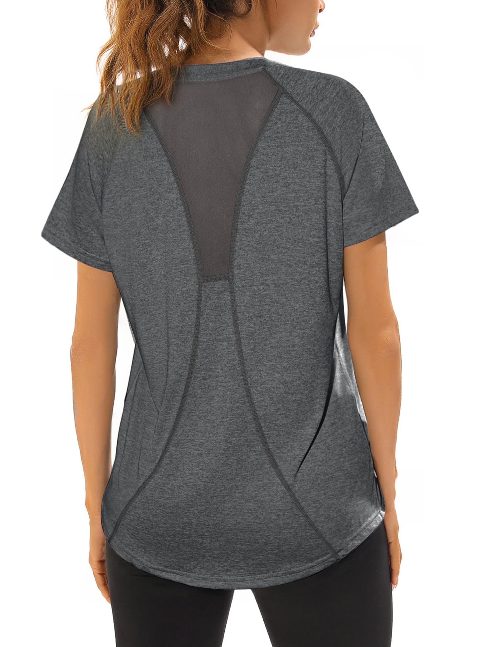 Wayleb Women's Sports T-Shirt Short Sleeve Wrinkle Resistant Quick Dry Top Tops