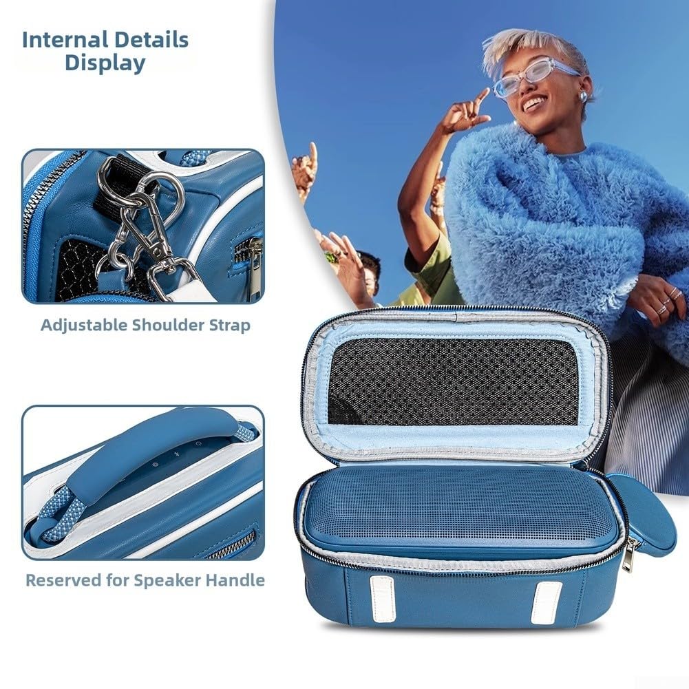 Reise-Schutzhülle für Bose für Soundlink Max Wireless Audio-Lautsprecher, mit EVA-Material, Zubehörfächern und praktischem Ladezugang (blau)