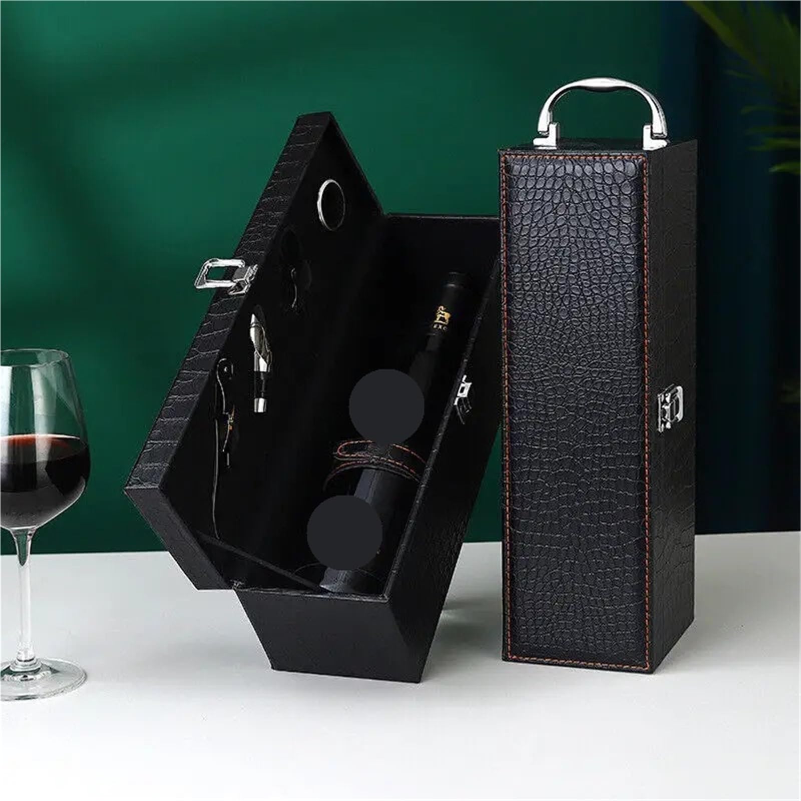 Bolsa De Vino Scatola portabottiglie in Pelle PU, Organizer for la casa, portabottiglie in Pelle, Scatola ...(Brown01)