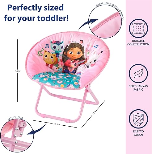 Miniatura 16 de Idea Nuova Paw Patrol Skye - Silla plegable Saucer™ de 19 pulgadas con marco de metal rosa, a partir de 3 años Avengers / Gris,Pistas de