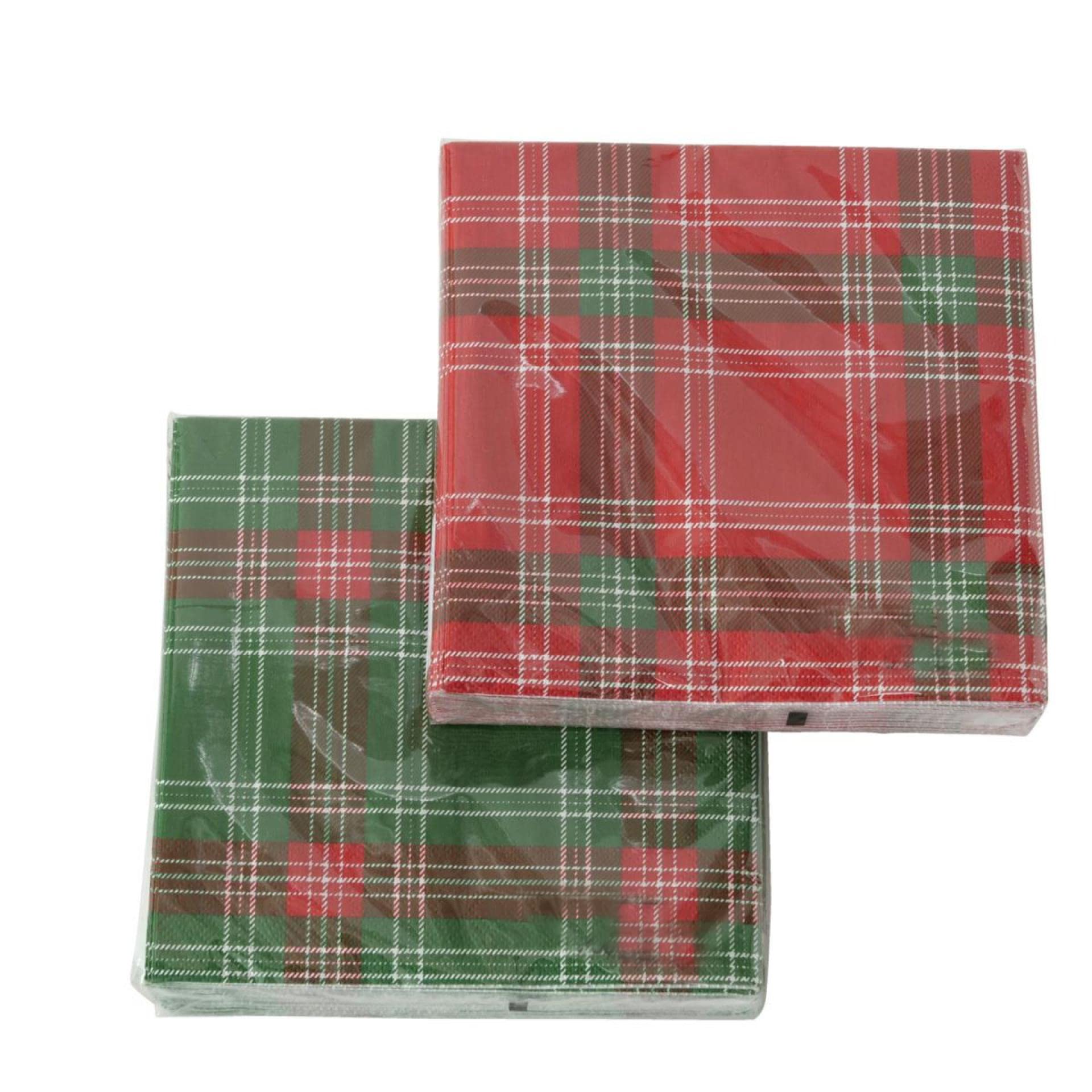 Servietten-Set, 40 Stück, 33x33 Cm, 2-lagig, In Grün & Rot – Für Weihnachtsfeiern, Partys, Restaurants, Saugstark & Umweltfreundlich