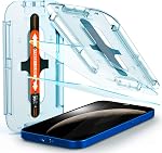 Spigen AluminaCore Protecteur d'écran en verre trempé [Glas.tR EZ Fit] conçu pour iPhone 17 Pro | iPhone 17 | iPhone 16 Pro [2 Boîte] 9H+ Durabilité améliorée par l'aluminium
