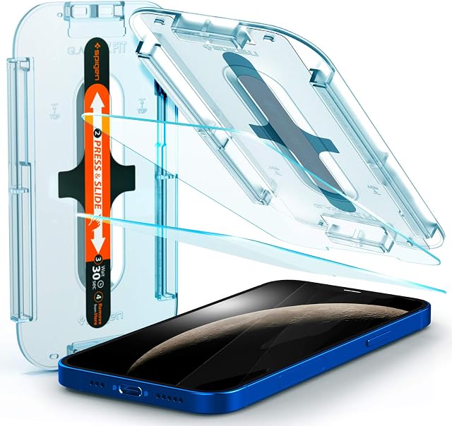 Spigen EZ Fit Tempered Glass Screen Protector for iPhone 12, iPhone 12 Pro - 2 Pack