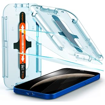 Spigen iPhone 12 Pro / 12 Glass Film Sensor Open Type, 2 Pack Sticky Tray