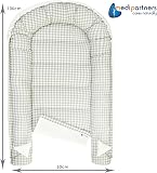Medi Partners Baby Nest Pod for Newborn Babynest Sleep Bed - 100x60x15 Lounger Essentials 0-12 Months sleeping bilateral Cocoon 100% Cotton Waffle (Grid with olive Minky) - 3