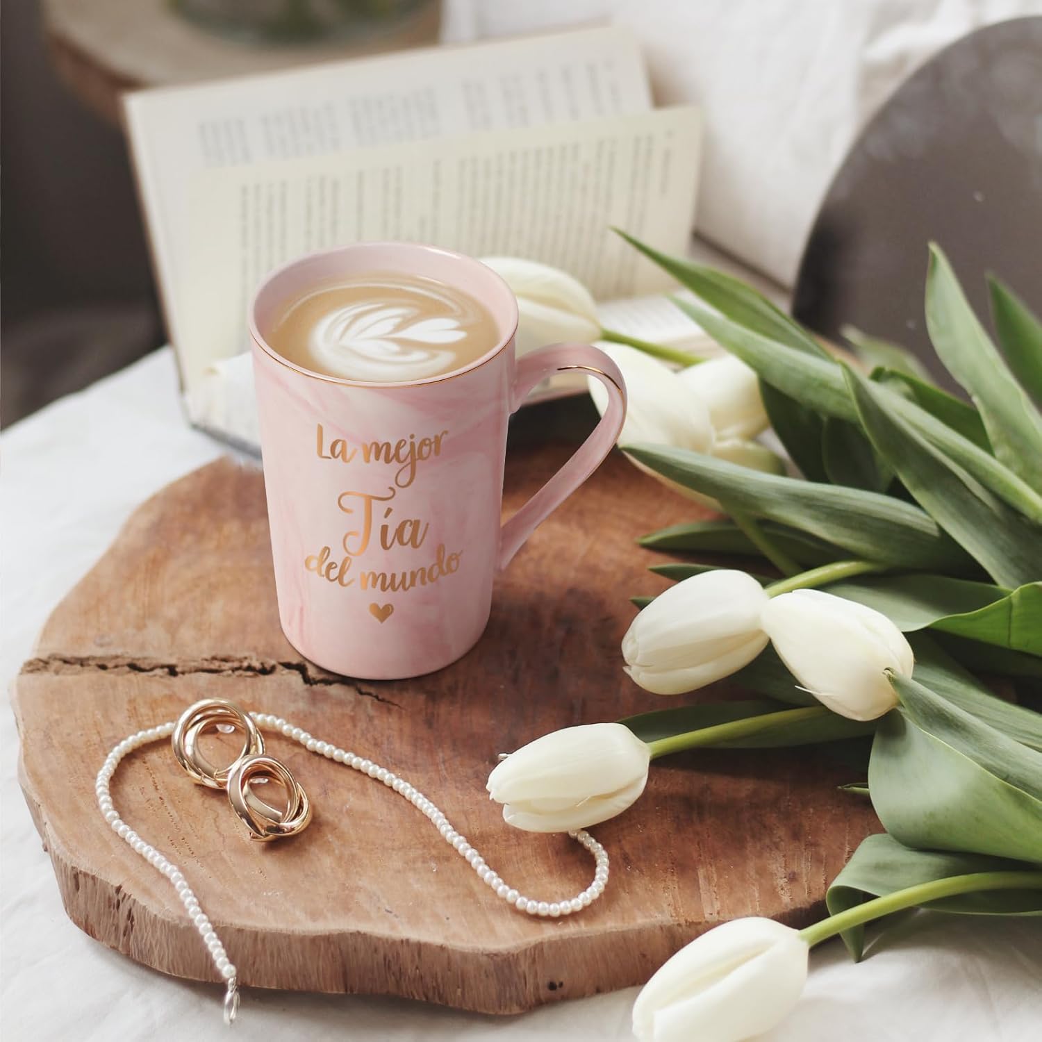 Maustic Best Aunt Gifts, La Mejor Tia Del Mundo Coffee Mug, Gifts from Niece Nephew in Spanish, Christmas Mothers Day Birthday, Regalo Para Tia, 14 Oz With Gift Box - Image 5