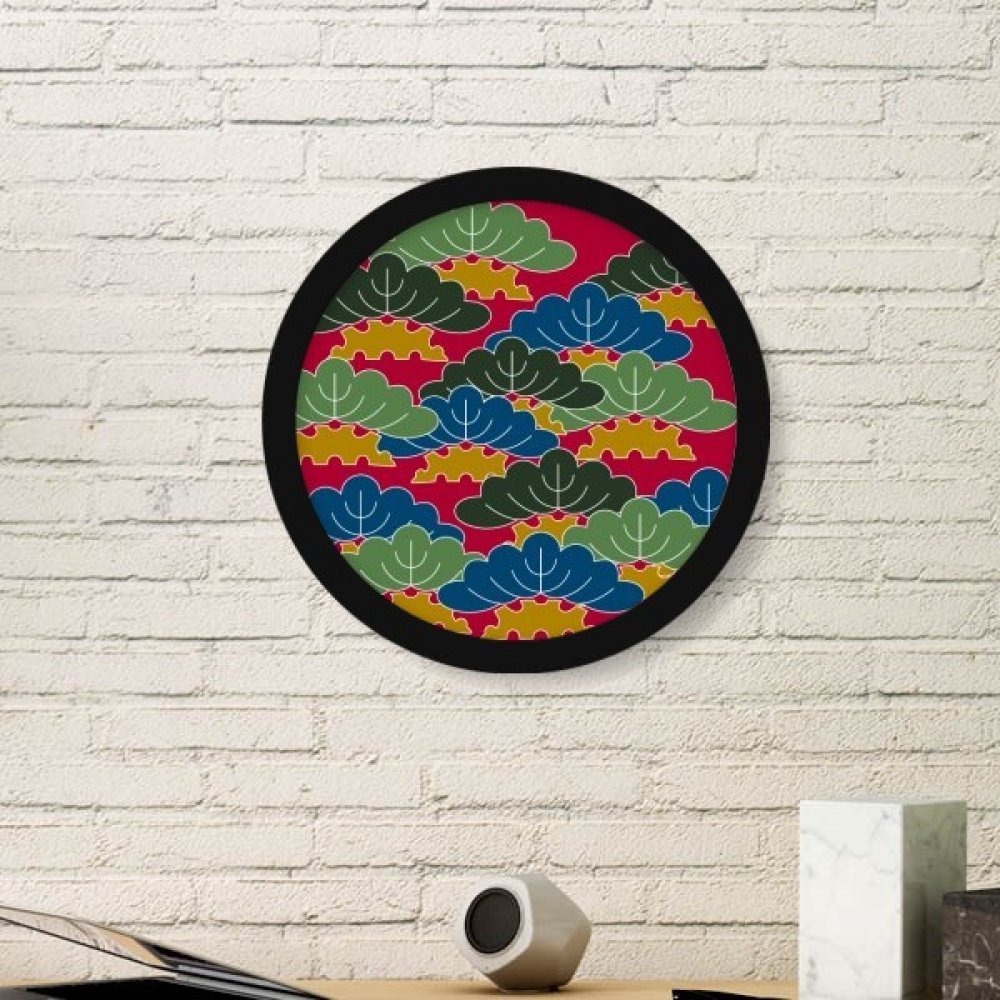 Peinture culture japonaise cadre photo stickers muraux feuilles rondes