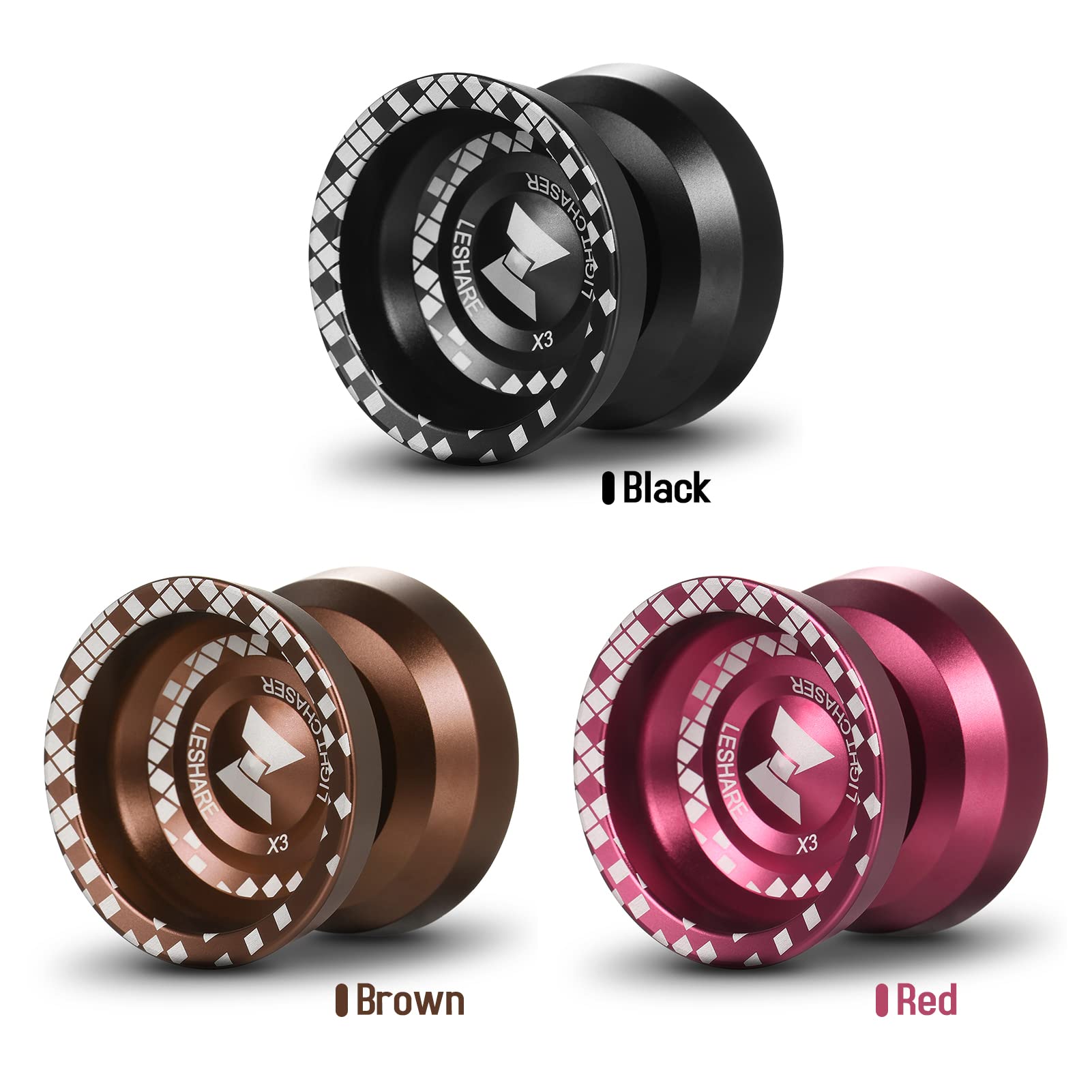 Yo Yo Yo Pro Responsive Lot de 2 boules Yo-Yo professionnelles en alliage d'aluminium YoYo réactif avec roulement non réactif pour débutants professionnels