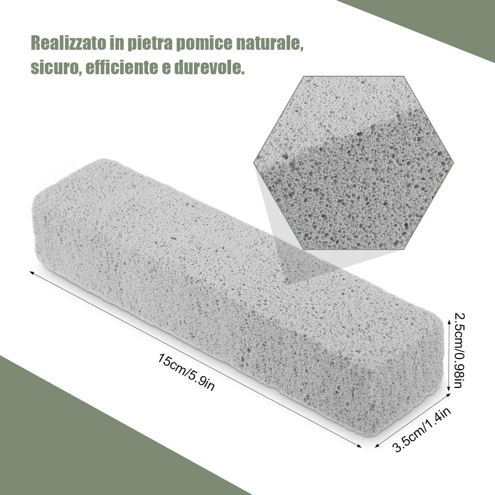 8 Pezzi Pietra di Pulizia per Spazzole, Pietra Pomice per Ceramica Wc Pulitore per Macchie e Smerigliatrice Acqua Dura Ruggine Griglia Piscina