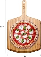 Vista 10 de Ooni Pala de pizza de madera de bambú de 12 pulgadas, espátula de pizza de 12 pulgadas, tabla de cortar pizza de madera, accesorios para horno