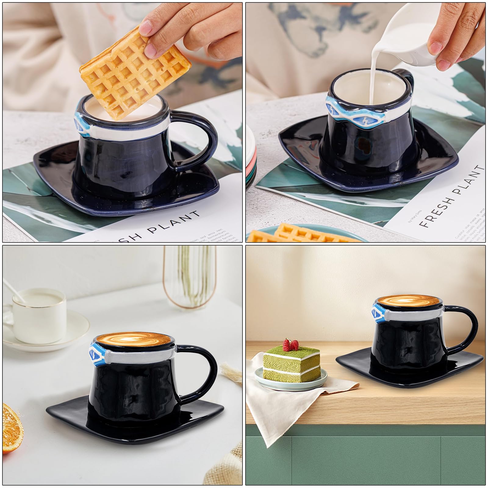 Tasse à Café One Piece FINDAMAZE - Design Ace's Straw Hat, Céramique, 250ml, Cadeau Fan Anime