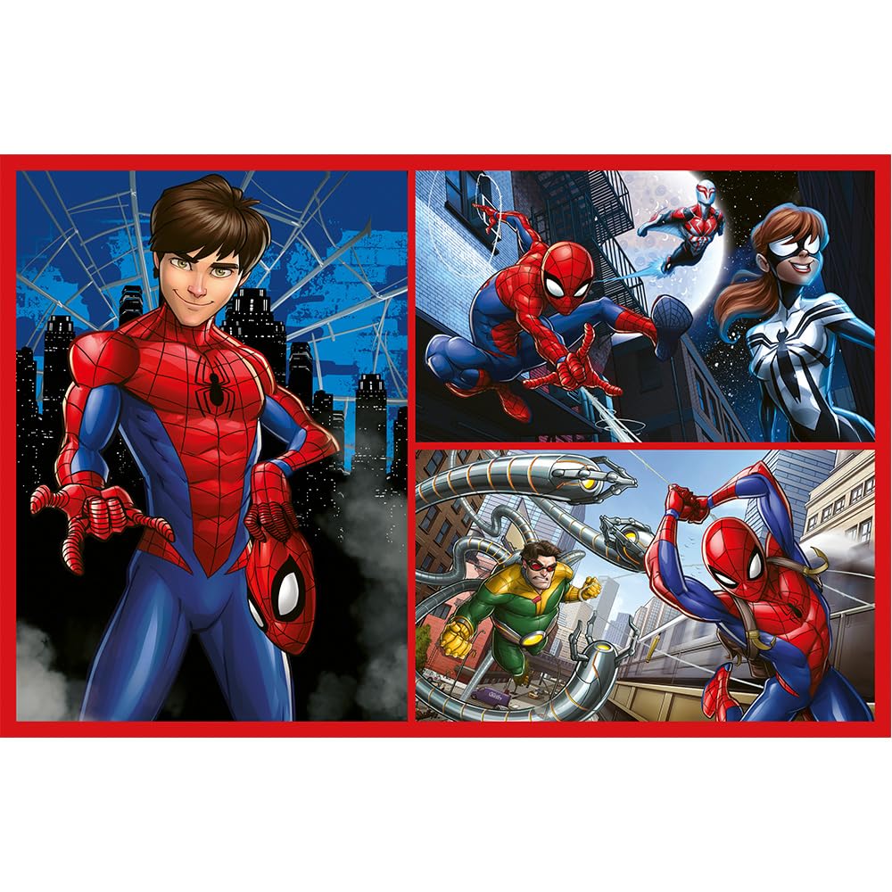 Trefl - Puzzle 2w1: Marvel Spider-man, Pajęcze Historie - 2 x 70 Elementów, Zestaw Dwóch Układanek dla Dzieci od 4 lat