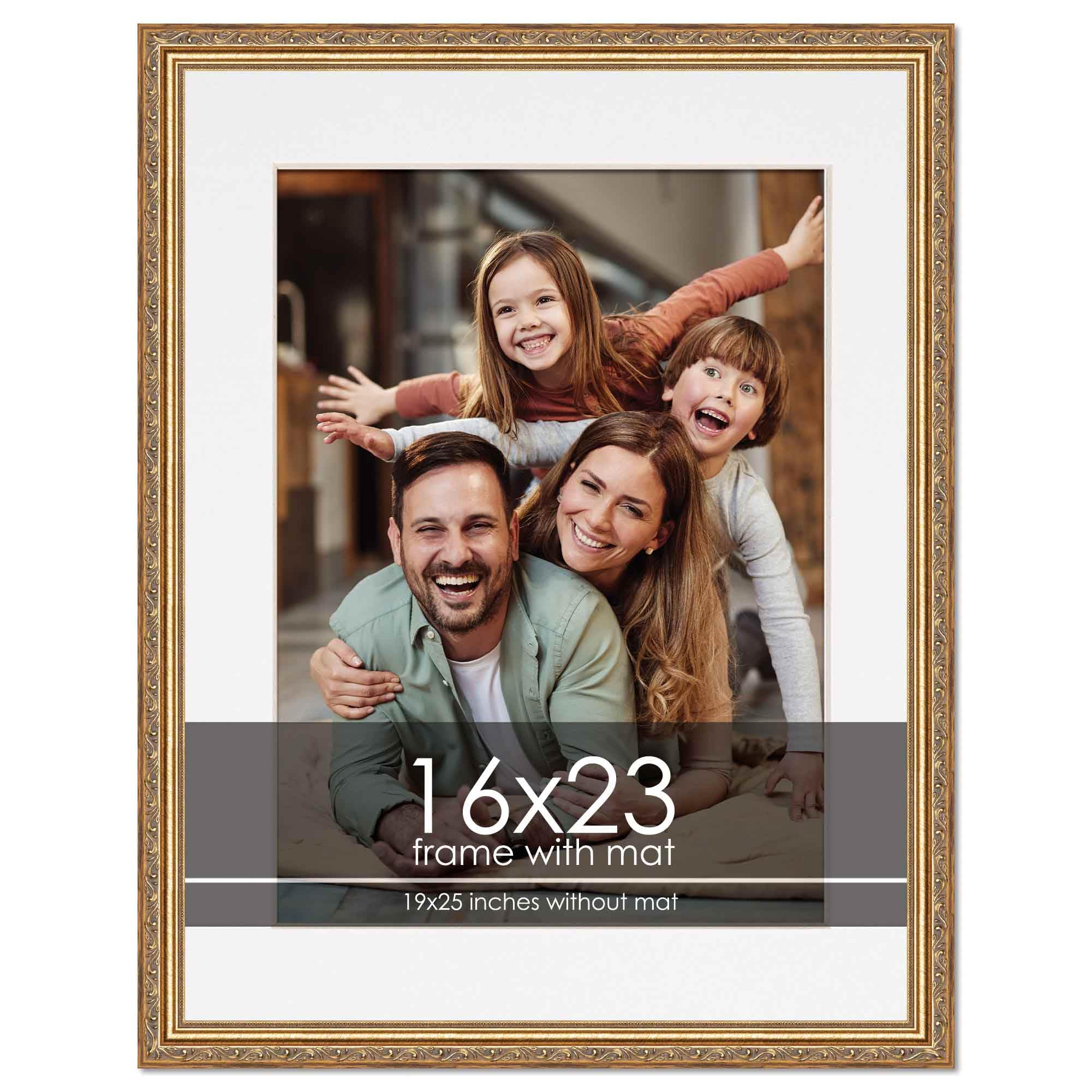Amazon.com - 16x23 Frame with Mat - Antique Gold 19x25 Frame Wood