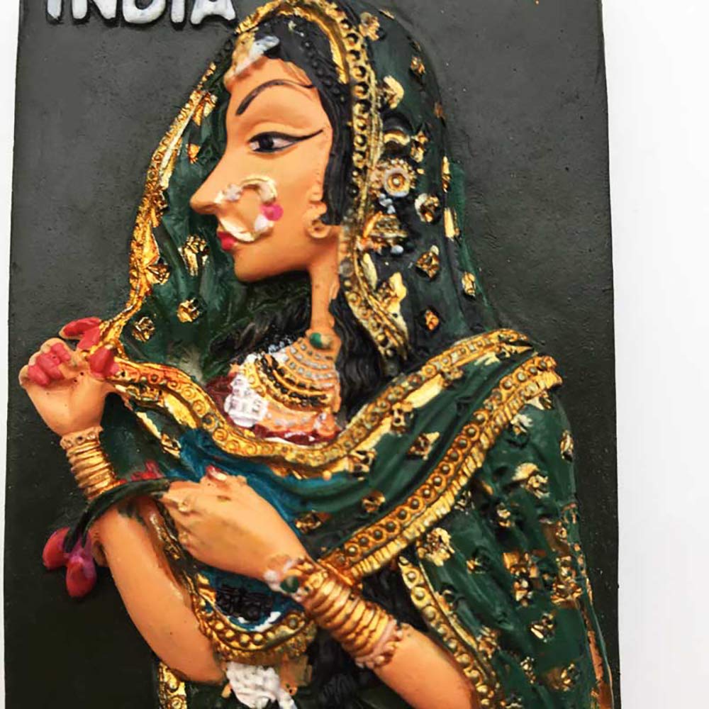 3D Sari India Refrigerator Fridge Magnet Tourist Souvenirs Handmade Resin Craft Magnetic Stickers Home Kitchen Decoration Travel Gift - Image 5