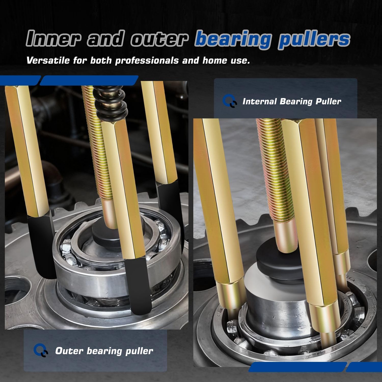 DNA Motoring 36 in1 Bearing Puller Separator Kit, Blind Hole Bearing Puller Bearing Removal Tool, Carbon Steel Bearing Puller Set for Repair Motorbikes Car and Other Machinery, TOOLS-00822