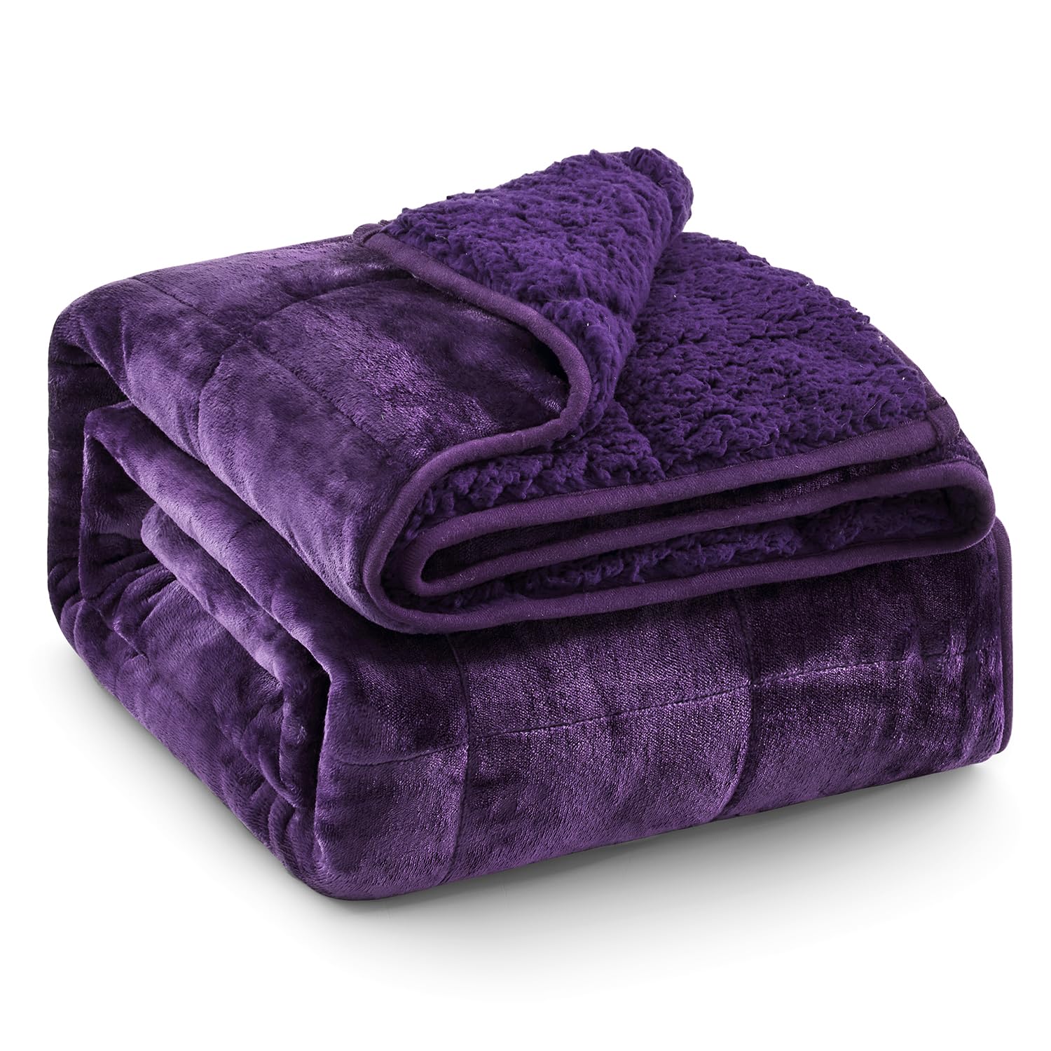 Ultra Soft Sherpa Weighted Blanket for Adults, 48"x72" 15lbs Heavy Blankets