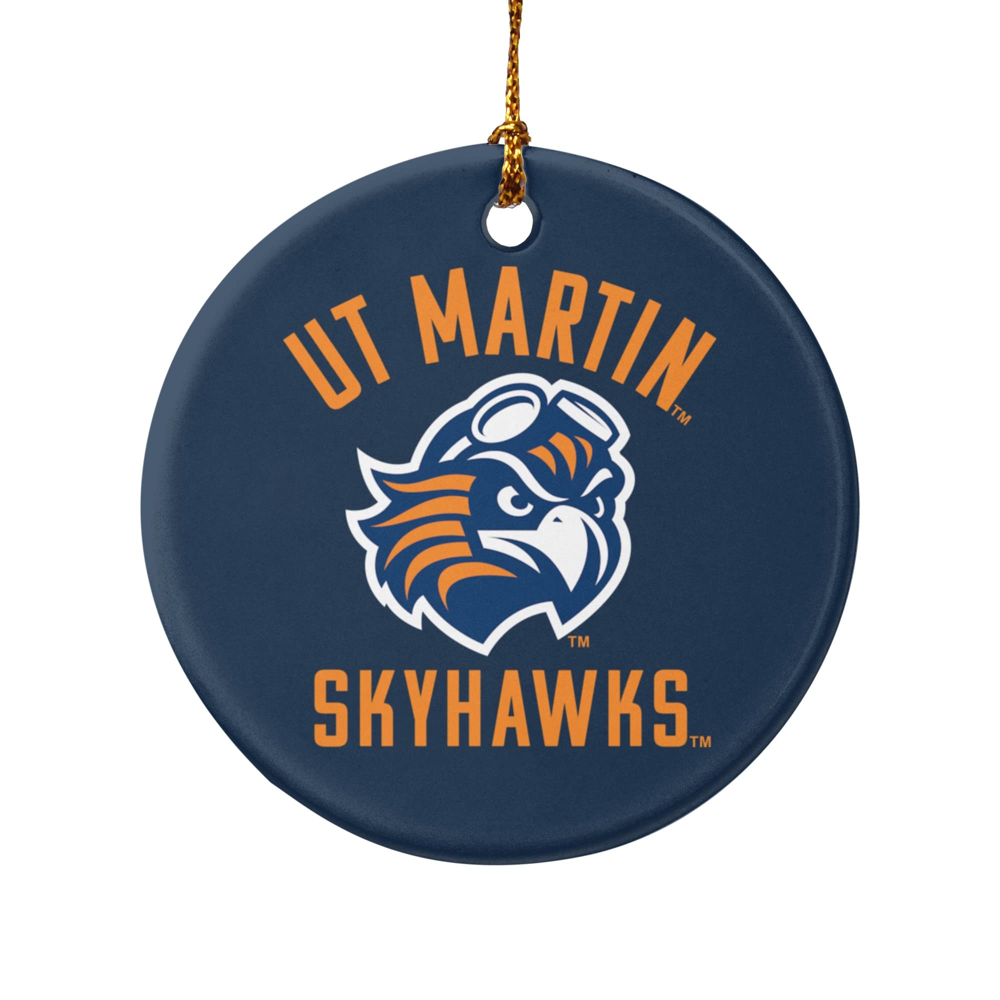 GRAPHICS & MORE University of Tennessee Martin Skyhawks Logo Porcelain Holiday Christmas Tree Ornament - 2.8