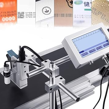 LONGTEAMOON 25.4MM Industrial Automatic Coding Machine Online Inkjet Printer With Fast Dry Ink For Plastic Bag Mask Expiry Date Printing