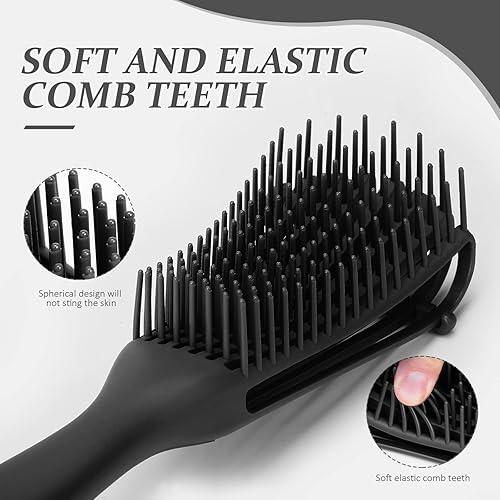 Miniatura 6 de Cepillo desenredante húmedo para el cuidado del cabello, pulpo, estructura hueca, cepillos para el cabello para mujeres, sin dolor, masajeador del