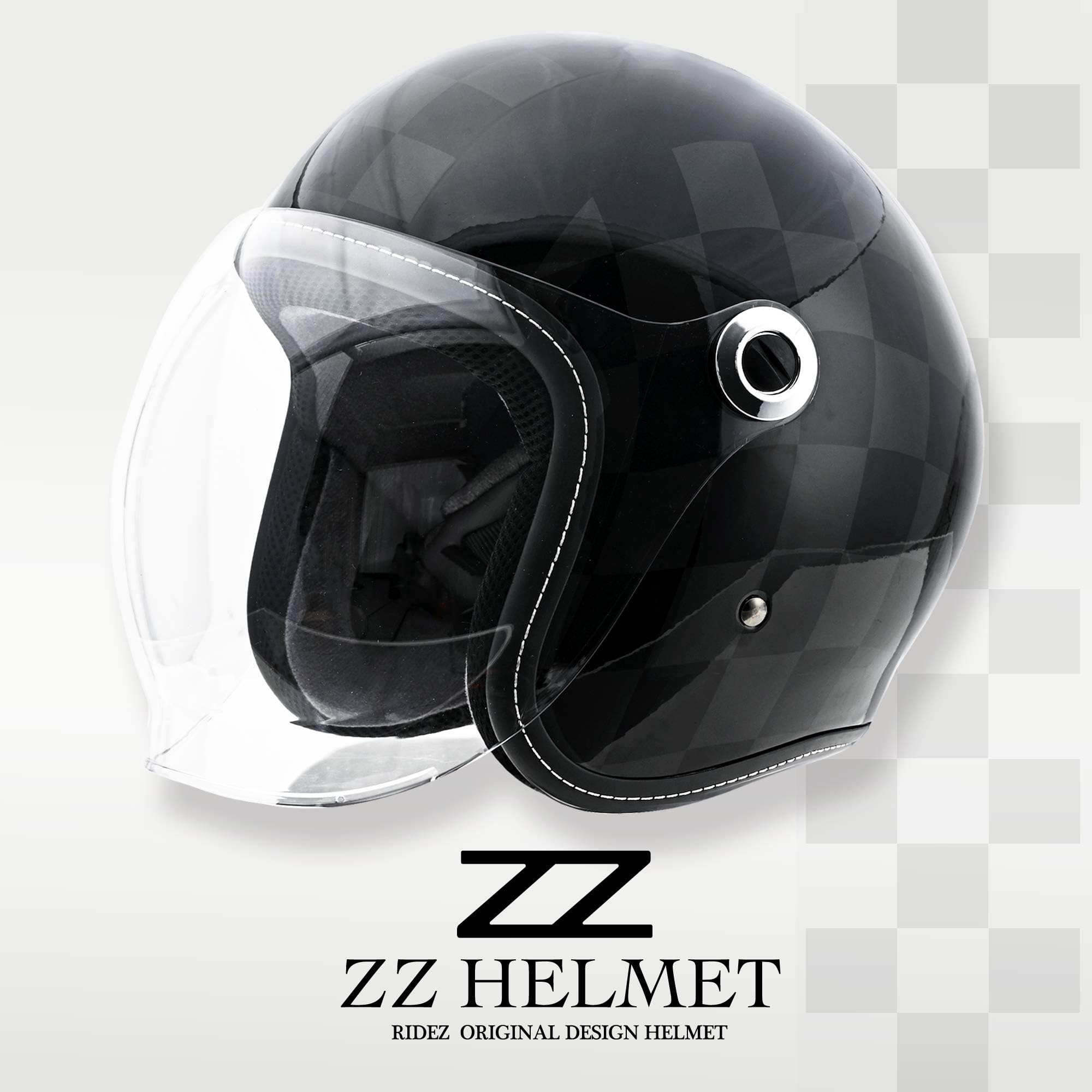 Amazon | RIDEZ ZZ バイク ジェットヘルメット UVシールド バックル式
