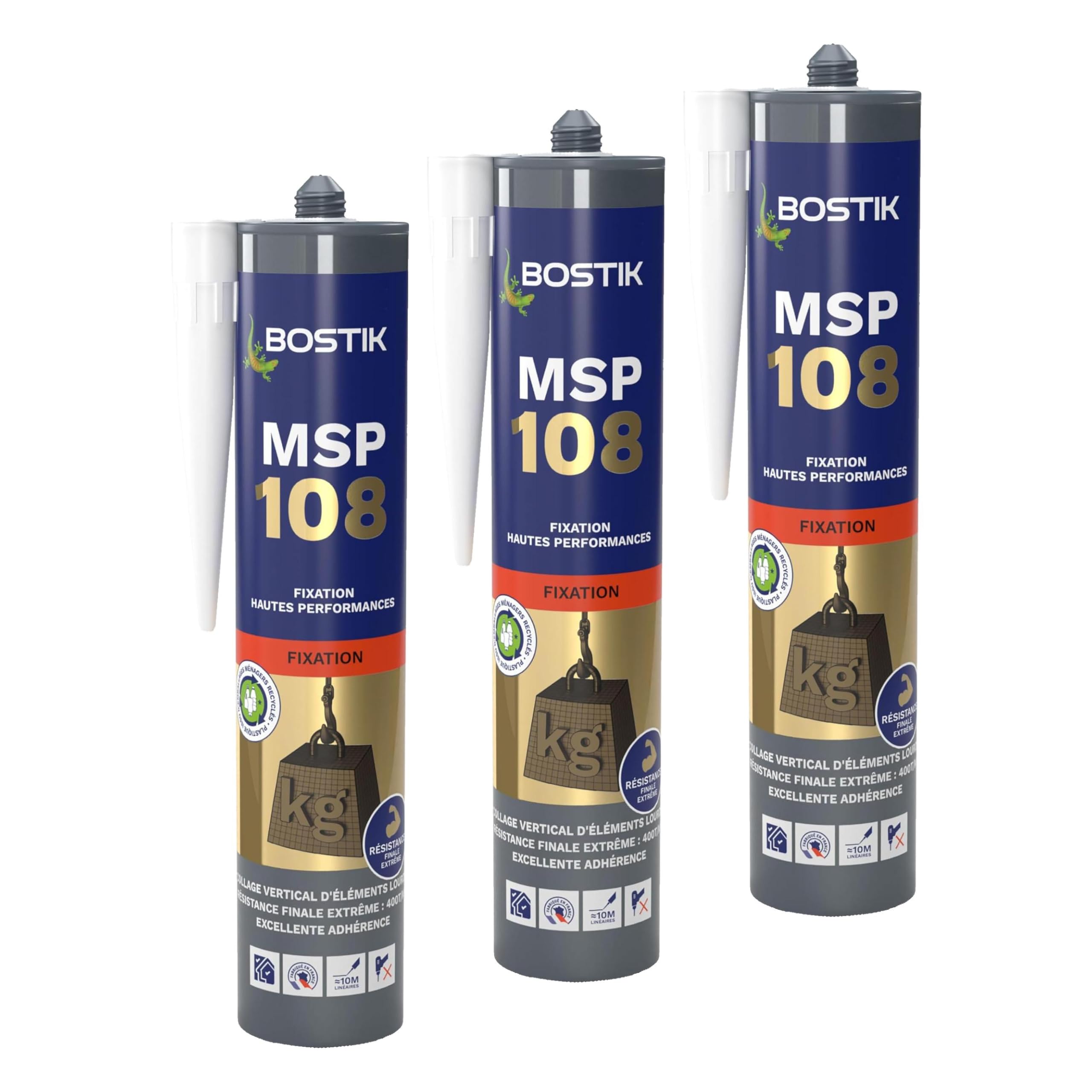 Colle Bostik MSP 108 blanc pour coller sans percer ni étayer vos murs