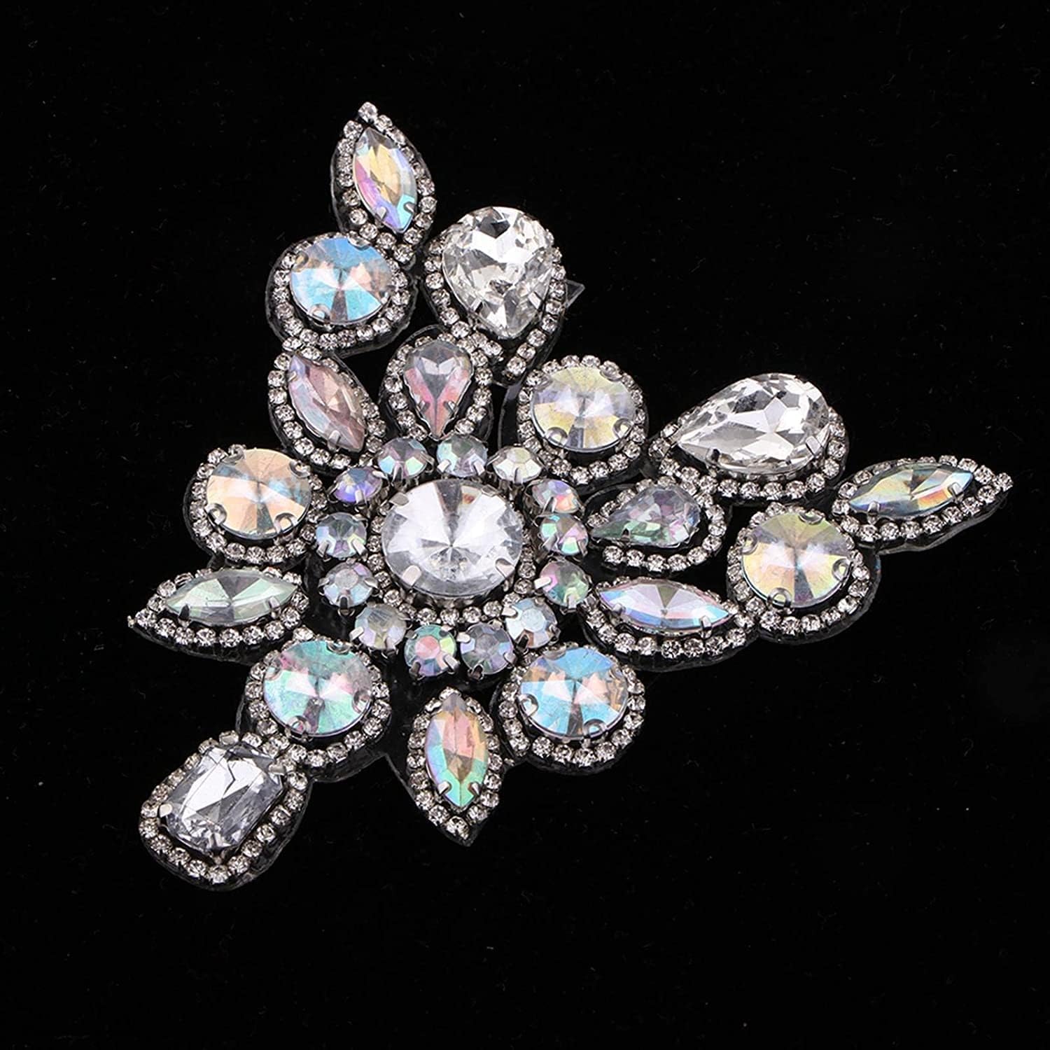 ストーンドロップレット縫製、クリスタル縫製アップリケ、DIYアイロンクリスタルラインストーンアップリケブライダルウェディング縫製クラ