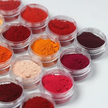 Iron Oxide Pigment Sampler Kit - 16 Unique Colors Matte Pigment Powder for Soap, Candle Making, Resin, Makeup, Lotion, Lip Balm, DIY Crafts, Cosmetics (Red Warm Kit)