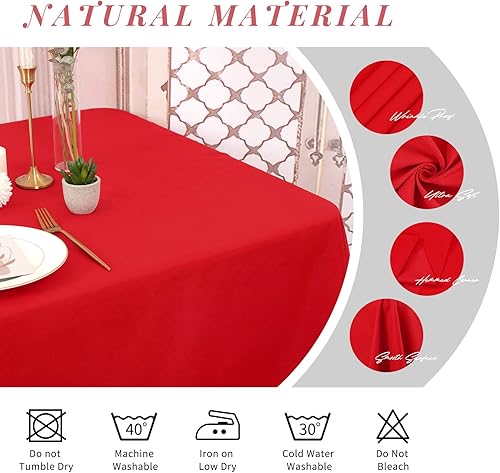 Miniatura 3 de Paquete de 10 manteles de poliéster de 60 x 102 pulgadas para mesas rectangulares de 6 pies, resistentes a las manchas y a las arrugas, lavables,