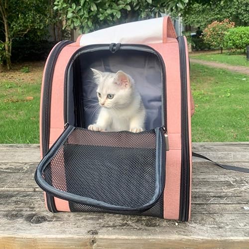 Miniatura 6 de Texsens Mochila transportadora para mascotas con persiana de ventana para perros y gatos pequeños, diseño ventilado, correas de seguridad, soporte