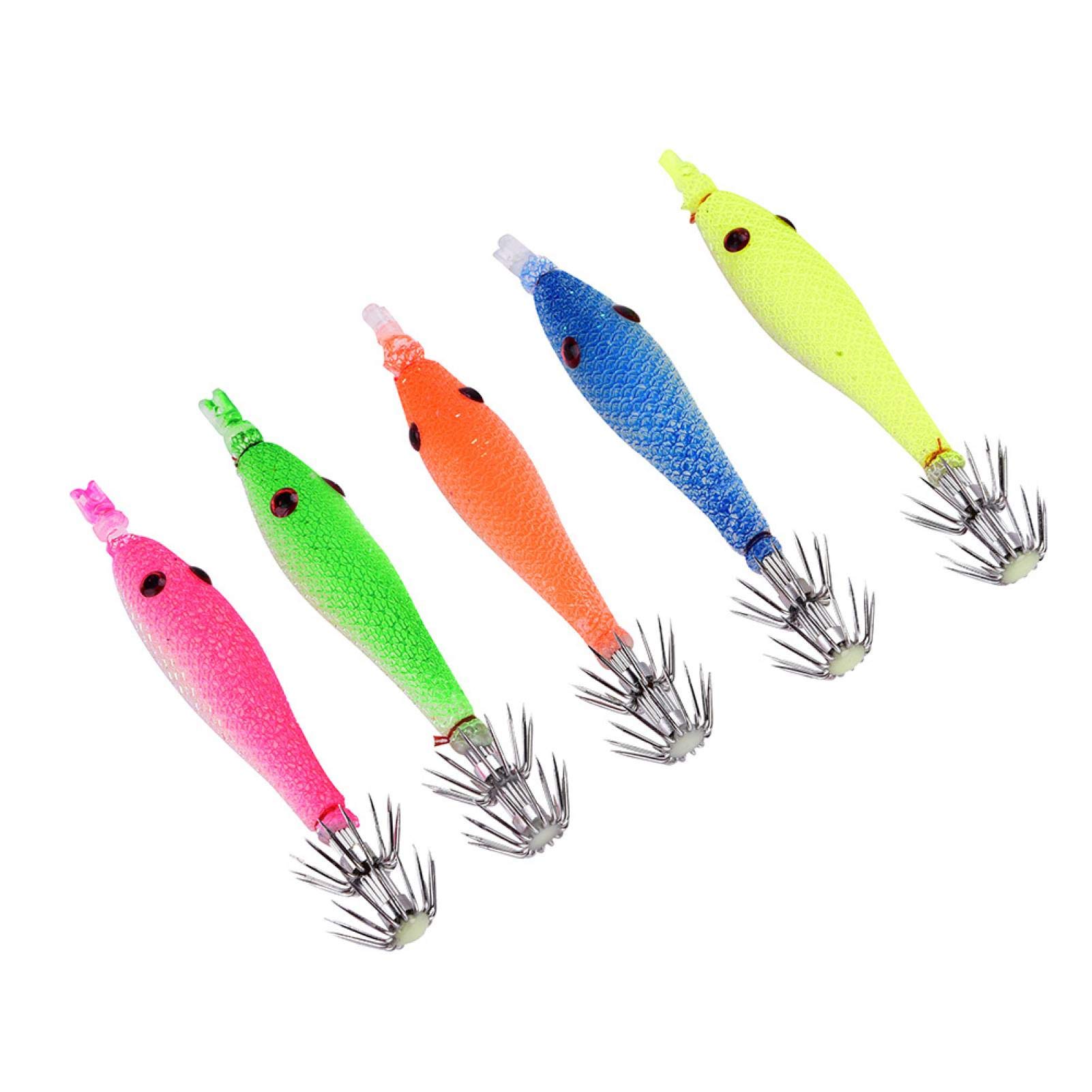 5pcs esche da pesca calamari luminosi calamari jig ami da pesca esche da pesca esche artificiali