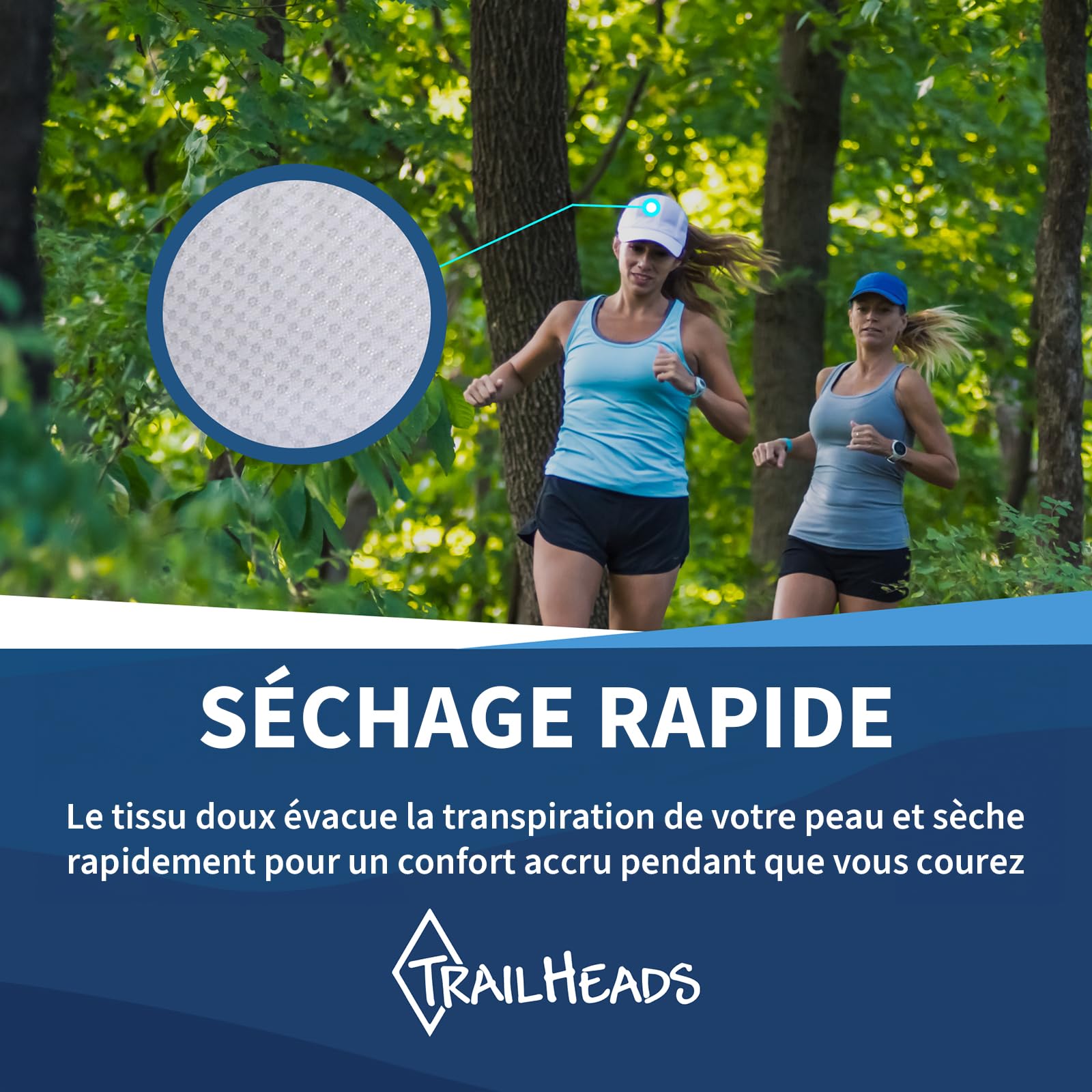 TrailHeads Race Day Casquette de Running Haute Performance pour Femme, Maille légère à séchage Rapide avec Bord réfléchissant
