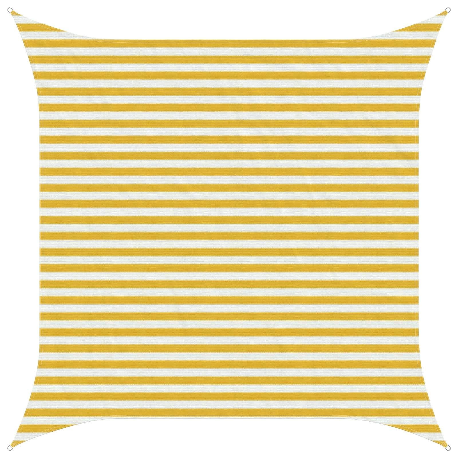 vidaXL Sunshade Sail Yellow and White 3 x 3 m HDPE