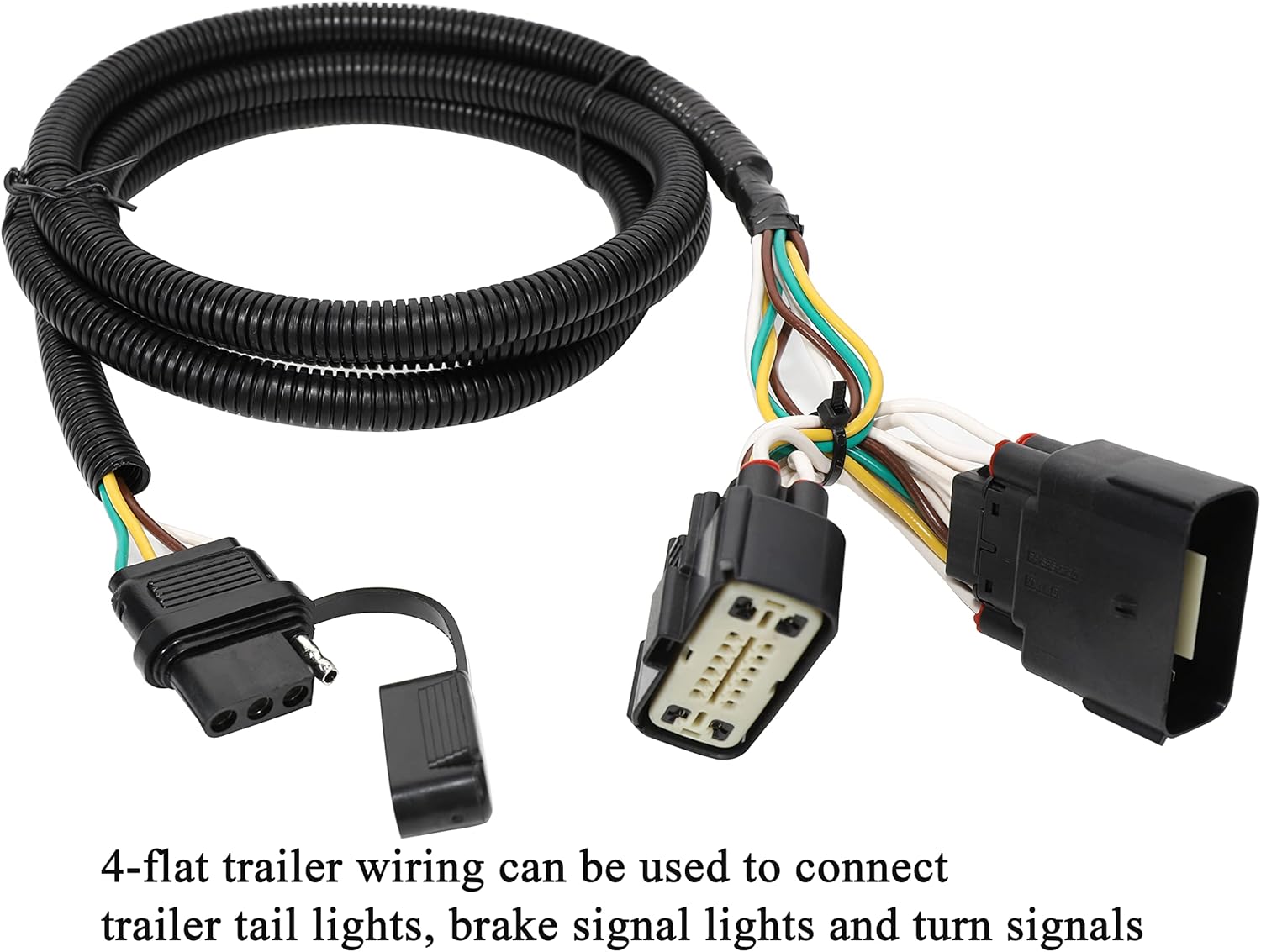 Oyviny Custom 4 Way Trailer Wiring Harness for 2011-2019 Ford Explorer, Pure Copper Plug and Play Trailer Light Wiring for Explorer