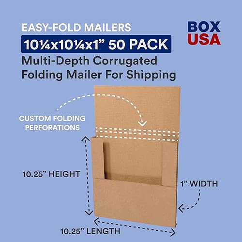 Vista 8 de BOX USA Cajas de envío planas de 18 pulgadas de largo x 12 pulgadas de ancho x 2 pulgadas de alto, paquete de 50 cajas de cartón corrugado