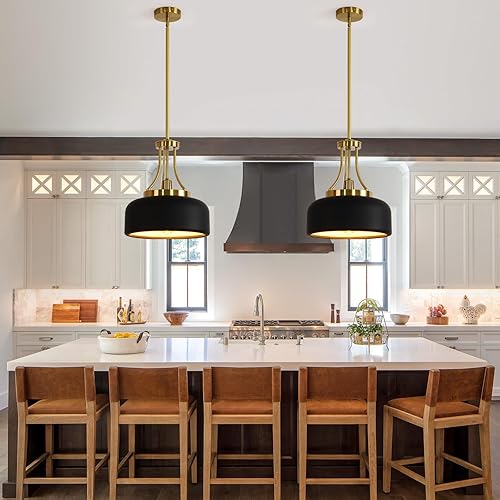 Miniatura 8 de Lámpara de iluminación de granja nórdica de 13.8 pulgadas, lámpara de techo industrial moderna, altura de tubo recto ajustable, color cobre