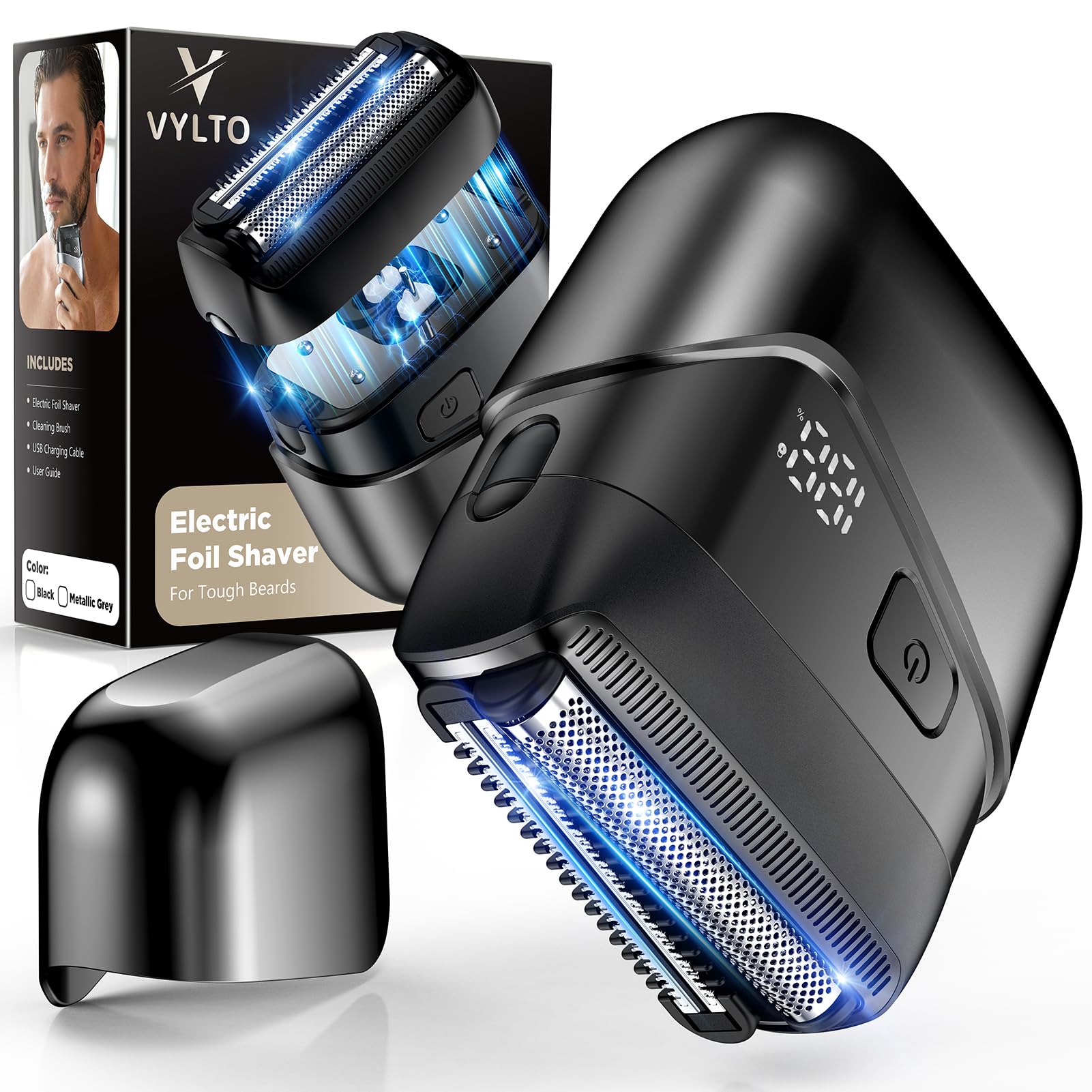 Electric Foil Shavers for Men- New Version Mini Electric Razor with 3D Floating Heads Precision Blades Portable Cordless