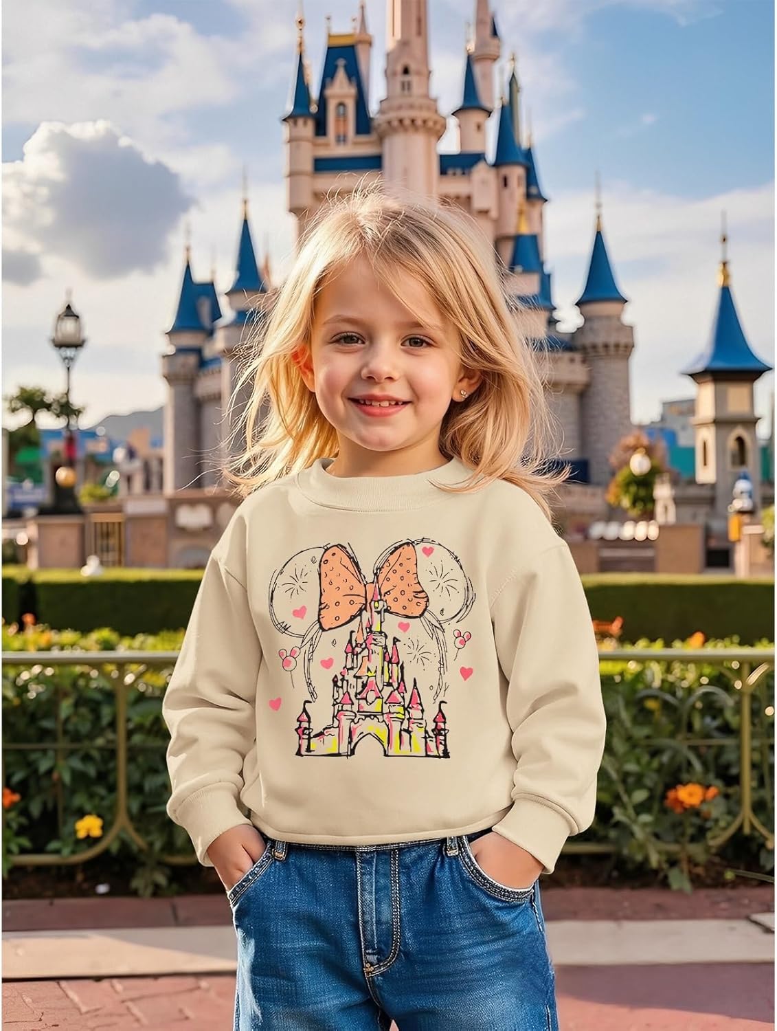 Magical Crewneck Sweatshirt for Toddler Girl Magic Castle Long Sleeve Shirts Kingdom Holiday Family Vacation Outfit - Image 2