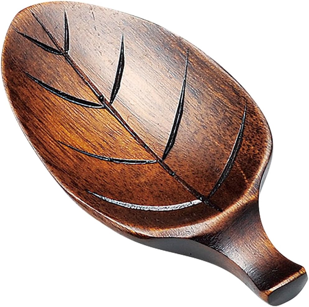 Yamashita Kogei 13046900 Wood Leaf Tea Spoon, 3.3 inches (8.5 cm)