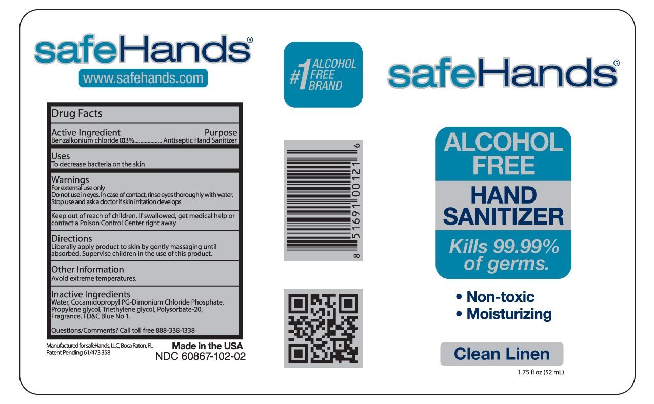 SafeHands #1 Alcohol Free Foam Hand Sanitizer Brand, Clean Linen, 1.75 Oz (6-Pack)