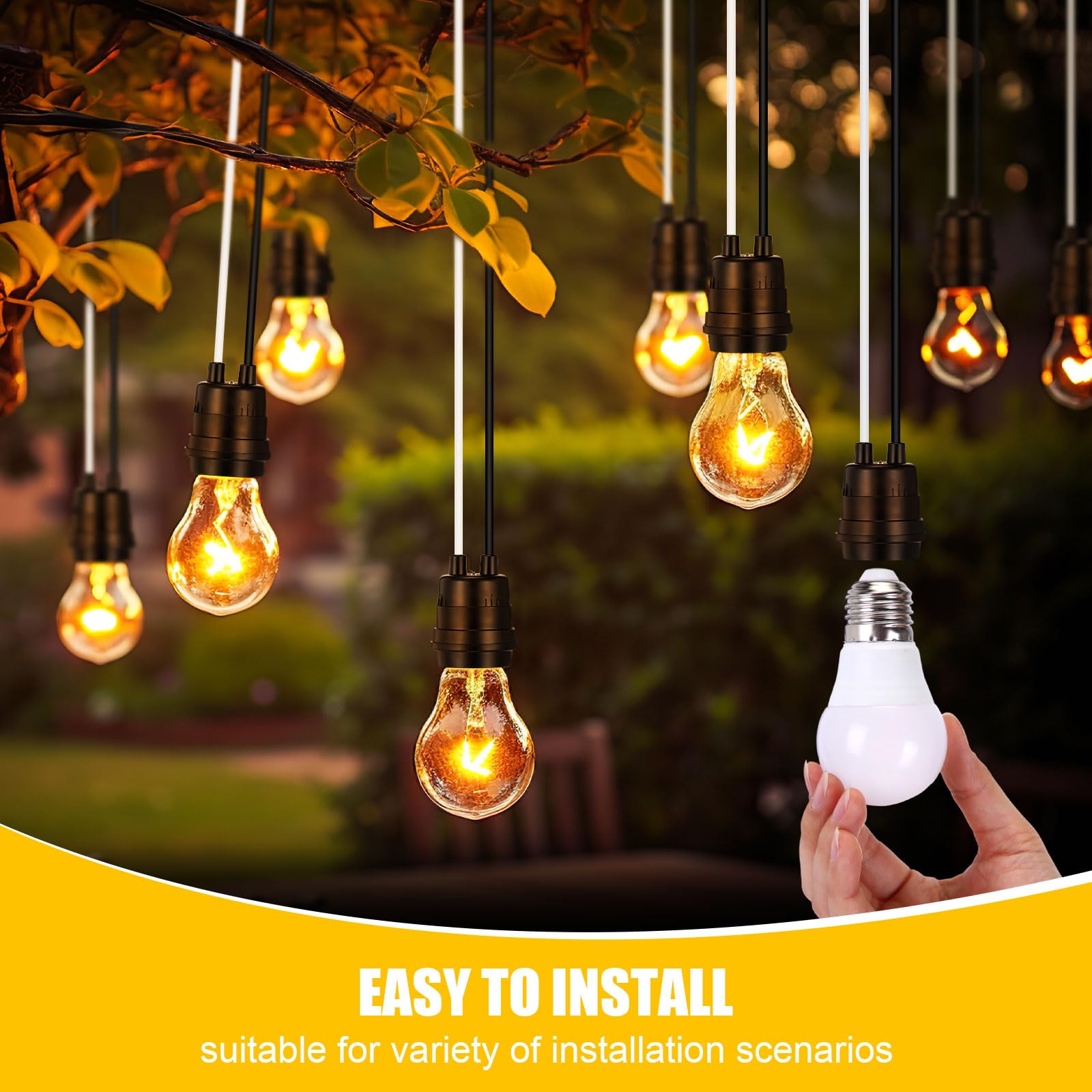 VIHOSE 50 Pigtail Lamp Holders - Waterproof Outdoor Sockets -6 VIHOSE 50 Pigtail Lamp Holders - Waterproof Outdoor Sockets -6