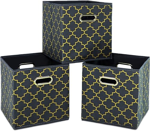 Vista 43 de Contenedores de Almacenamiento de Tela, Organizadores de Cubos de Tela con Asas Dobles, Cestas de Almacenamiento de Cubos Plegables para el Hogar